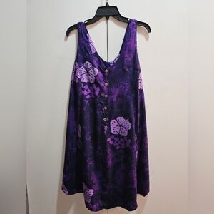 Young Fashion Aloha Floral Purple Sundress XL